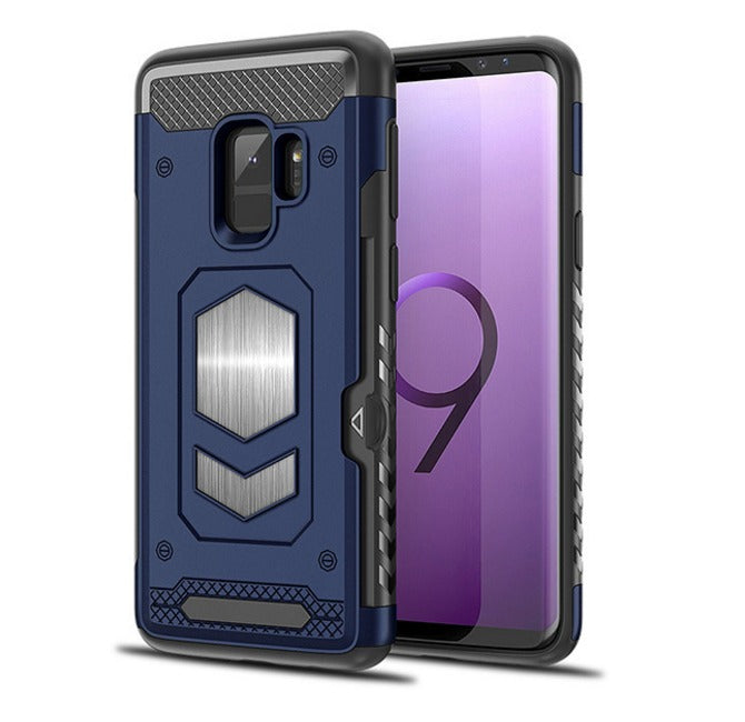 Samsung Galaxy S9 Shockproof Hybrid Armor Back Cover - Blue