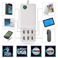 Universal 6 USB Multi-Port Travel Wall Charger Desktop Quick Charging Station