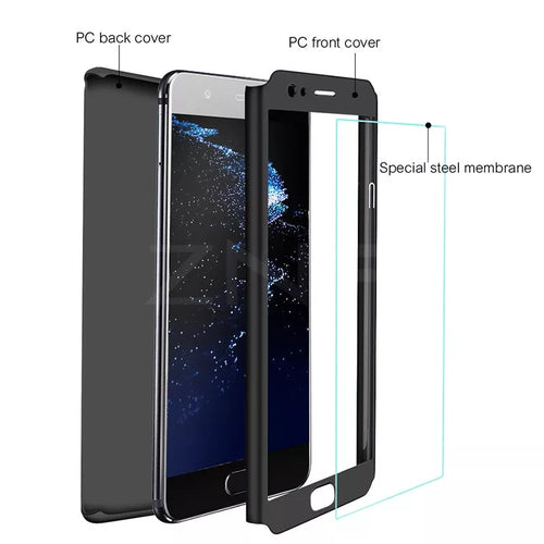 Huawei Y9 2019 Shockproof PC Hard 360 Protection Cover with Glass Protector