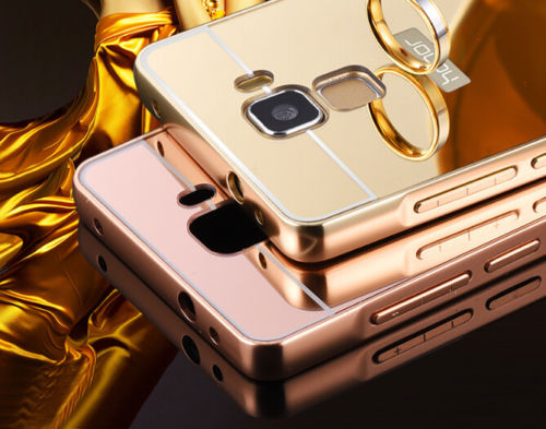 Aluminum Metal Bumper Mirror Back Skin Case Cover For Huawei Honor 6