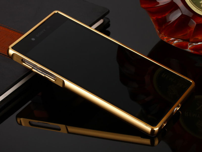 Aluminum Metal Bumper PC Mirror Back Skin Case Cover For Sony Xperia Z5
