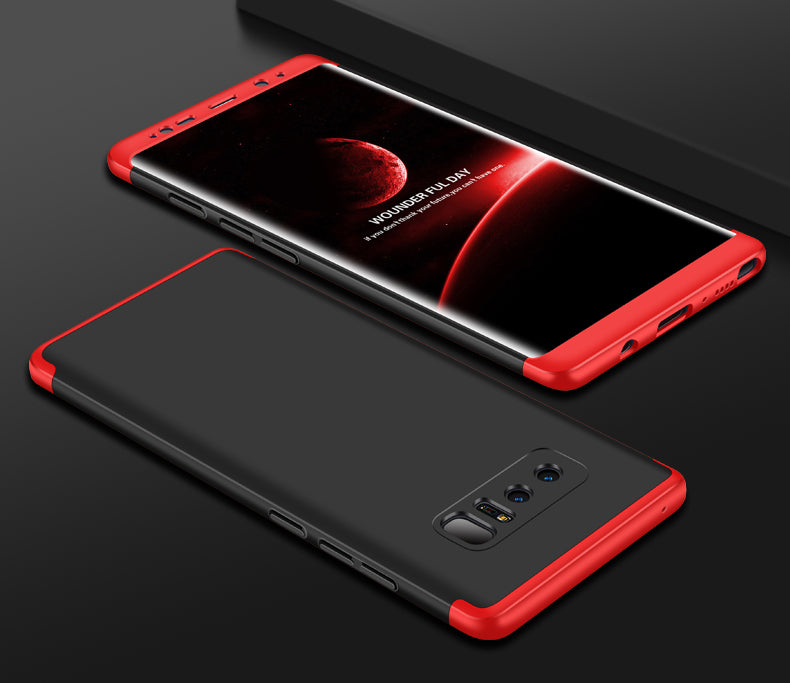 Samsung Galaxy Note 8 Shockproof 3 in 1 Full Body 360 Protection Case Cover - Black & Red