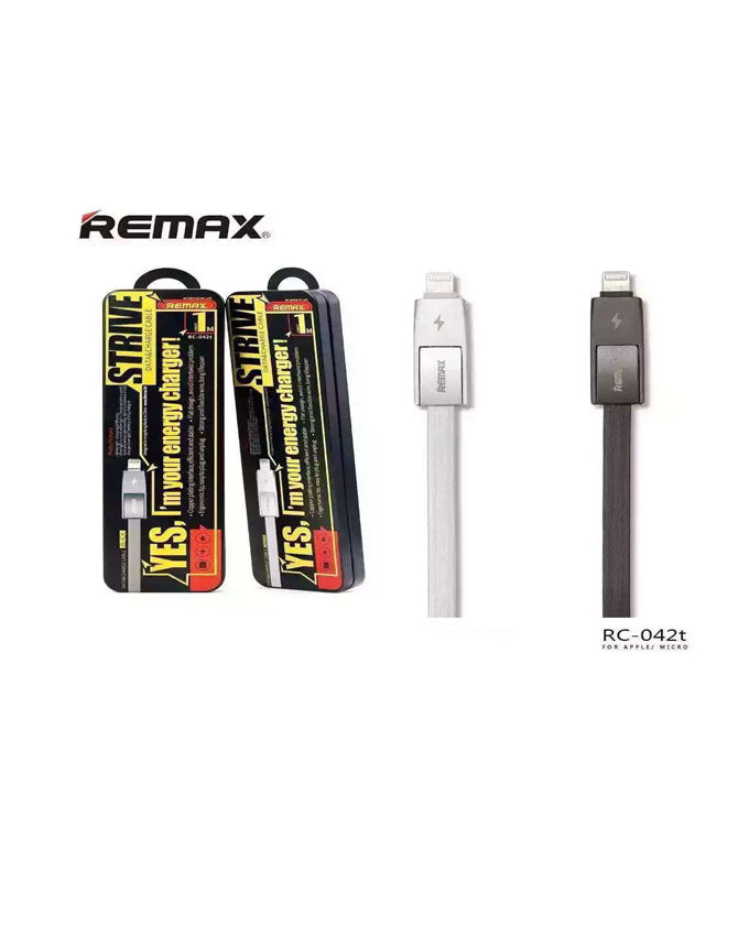 Remax 2in1 Strive Data Charging Cable For iPhone & Android RC-042T