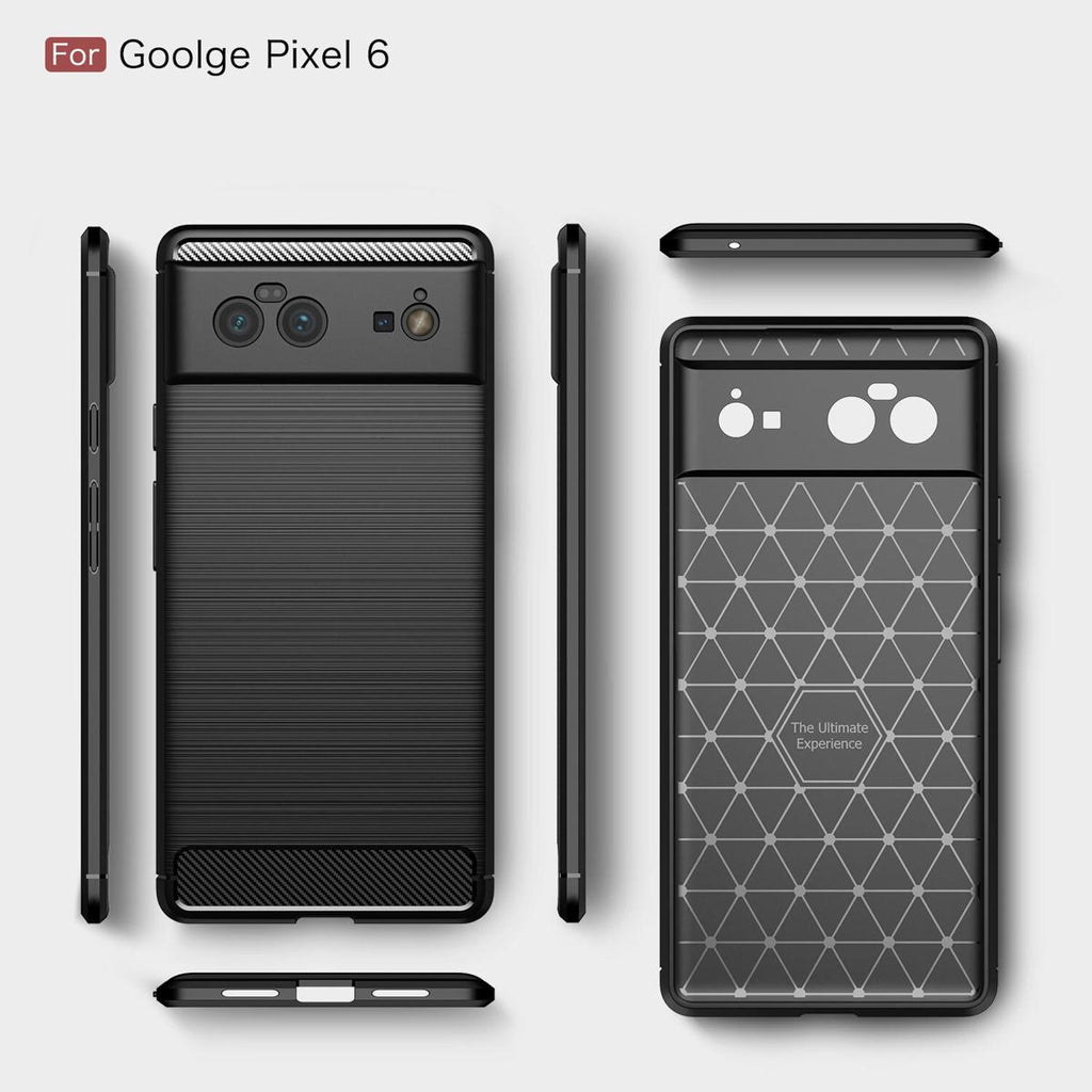 Google Pixel 6 Case Carbon Fiber Cover Bumper Rubber Silicone Case