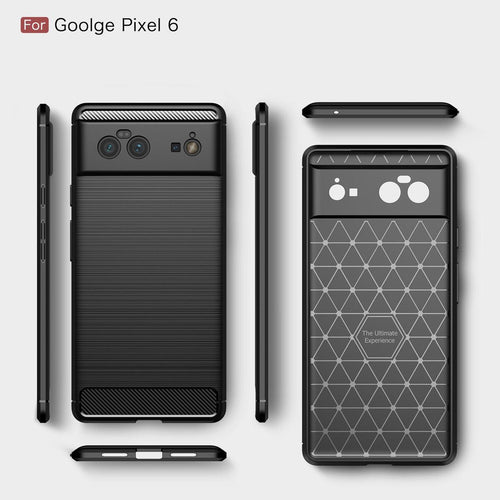 Google Pixel 6 Case Carbon Fiber Cover Bumper Rubber Silicone Case