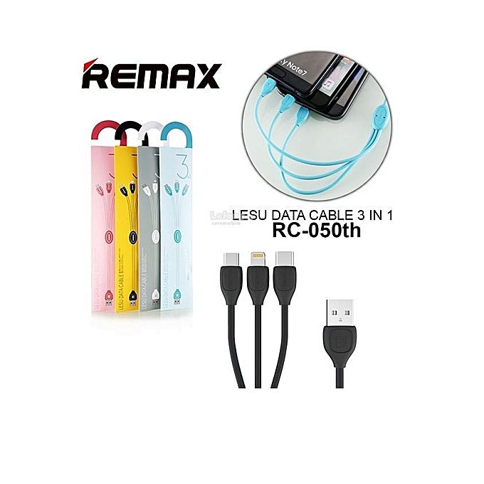 Remax LESU RC-050th 3 in 1 Lightning / Type-C / Micro USB Cable