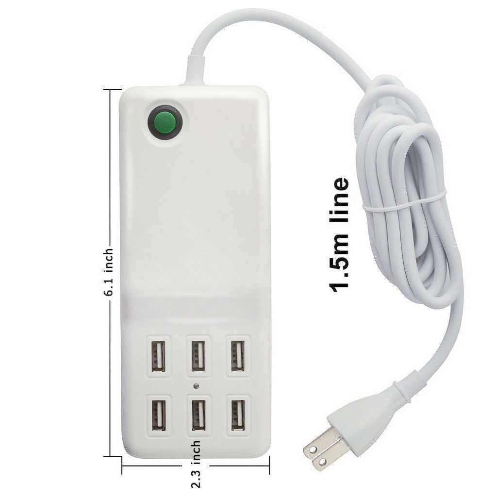 Universal 6 USB Multi-Port Travel Wall Charger Desktop Quick Charging Station
