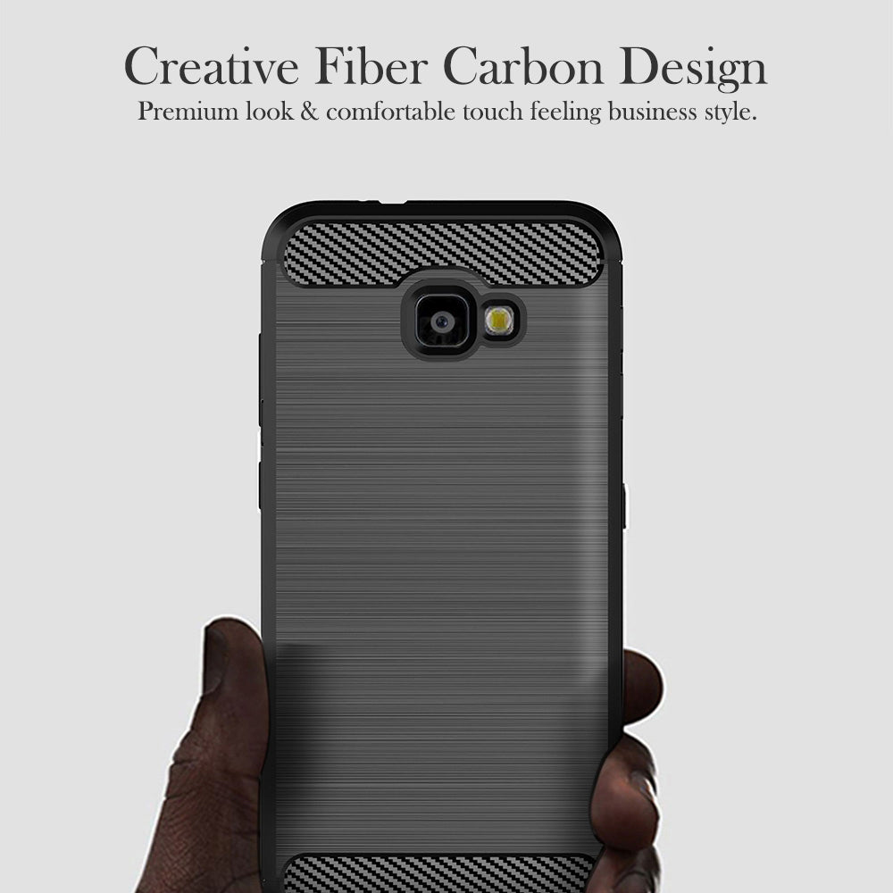 Samsung Galaxy J4 Plus Carbon Fiber Soft Rubber Back Cover