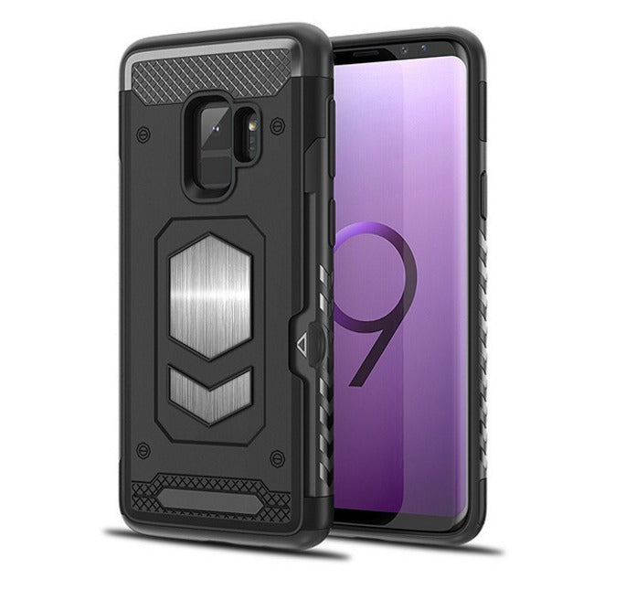 Samsung Galaxy S9 Shockproof Hybrid Armor Back Cover - Black