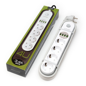 LDNIO EU Plug Power Strip 4 AC Ports 2500w Sockets With 4 Port USB Smart Charger SE-4432
