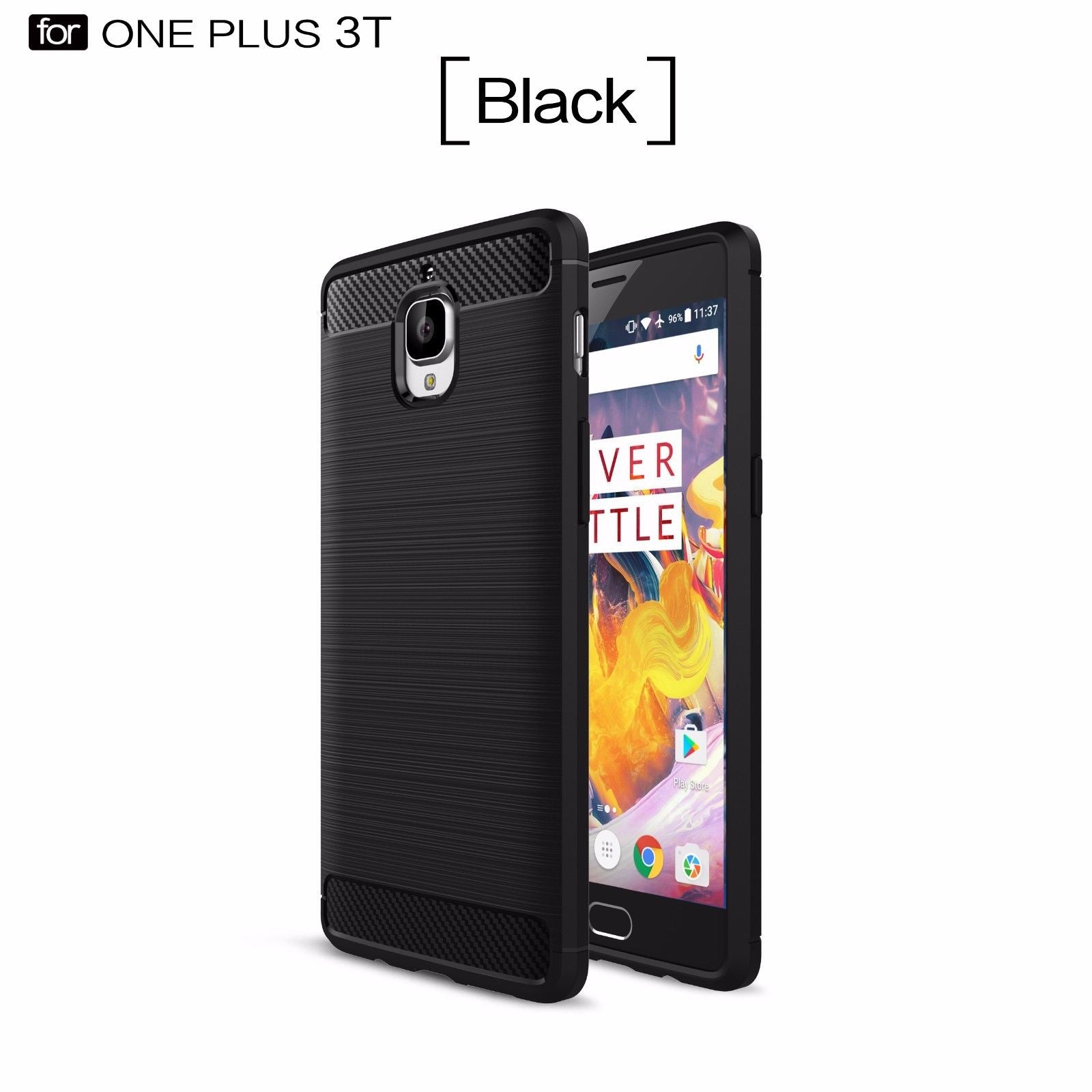 One Plus 3T Carbon Fiber Rubber Shockproof Back Cover