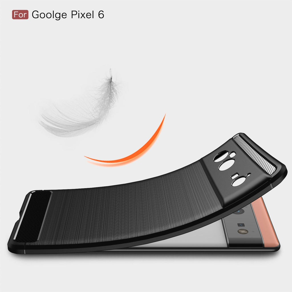 Google Pixel 6 Case Carbon Fiber Cover Bumper Rubber Silicone Case