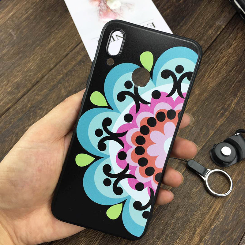 Ultra Thin Soft Flower Grid 3D TPU Case for Huawei P20 Lite