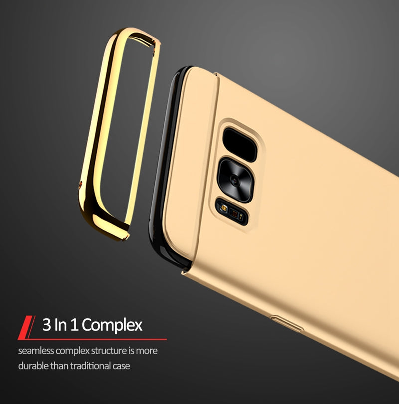 Samsung Galaxy S8 Plus Hard PC Electroplating 3 in 1 Back Cover - Gold