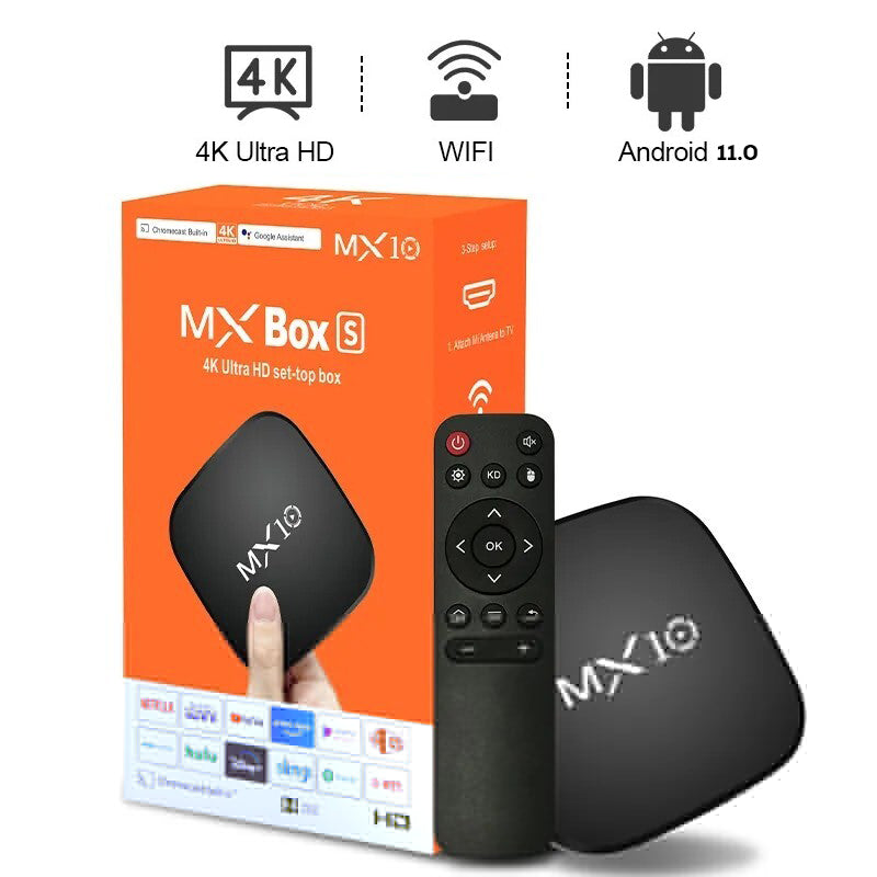 MX10 Box S Android TV 11.0 Version 1GB RAM+8GB ROM