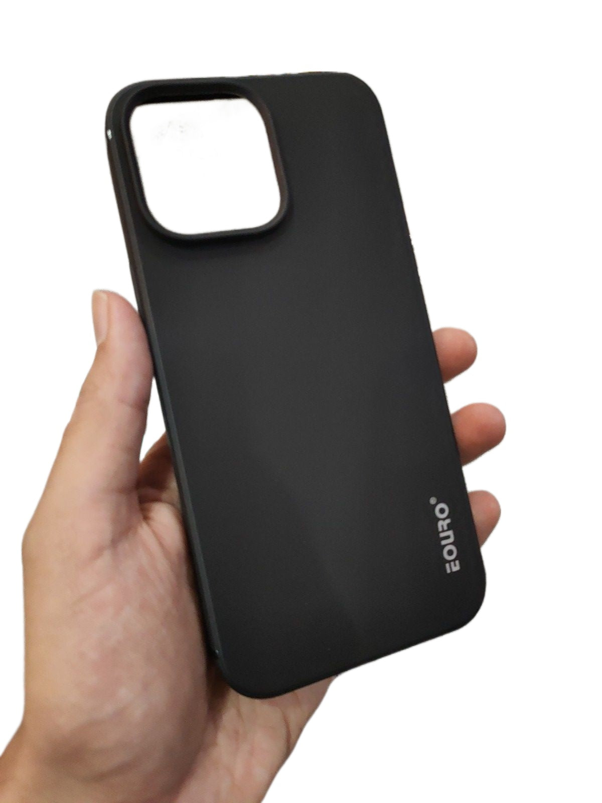EOURO iPhone 14 Pro Max Matte Black Camera Protection Silicone Case