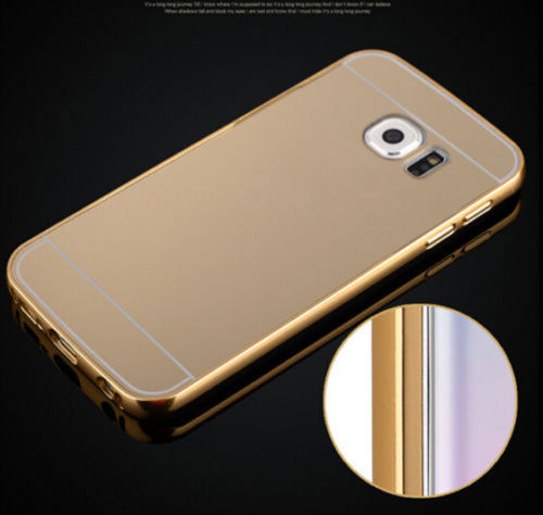 Aluminum Metal Bumper Mirror Back Skin Case Cover For Samsung Galaxy S6