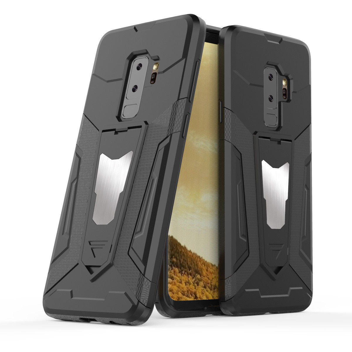 Samsung Galaxy S9 Plus Magnetic Kickstand Hybrid Armor Case Cover