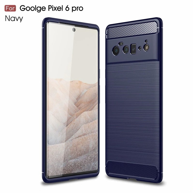 Google Pixel 6 Pro Carbon Fiber Cover Bumper Rubber Silicone Case