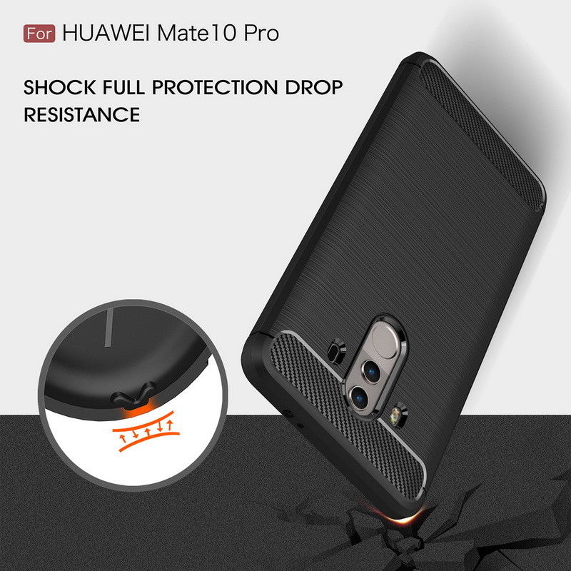 Huawei Mate 10 Pro Shockproof Carbon Fiber Rubber Case Cover