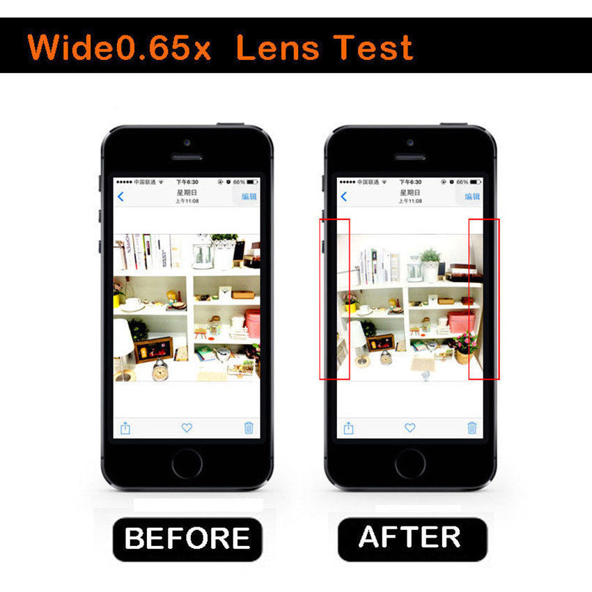 3in1 Red Fisheye Wide Angle Macro Camera Clip-on Lens For Mobile Phone Tablet