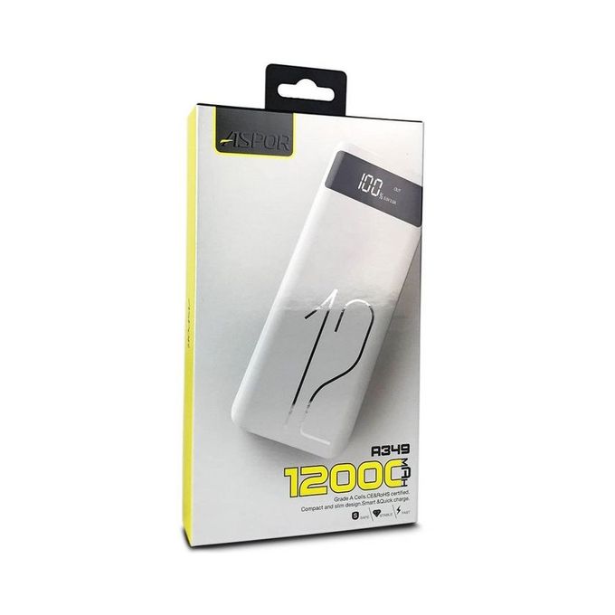 Aspor 12000 mAh Digital Display Power Bank A349