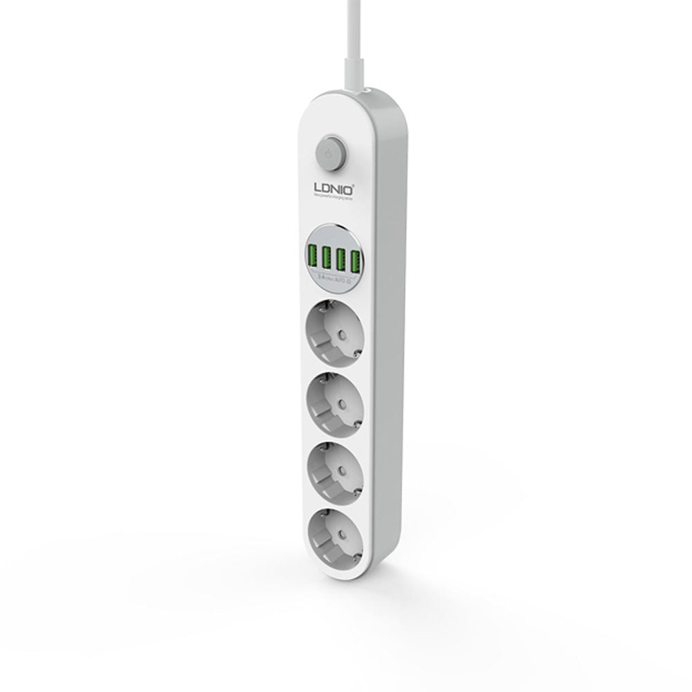 LDNIO EU Plug Power Strip 4 AC Ports 2500w Sockets With 4 Port USB Smart Charger SE-4432