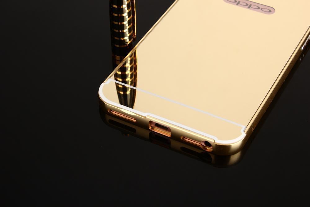 Oppo F1s Aluminum Metal Frame Bumper Mirror PC Back Case Cover