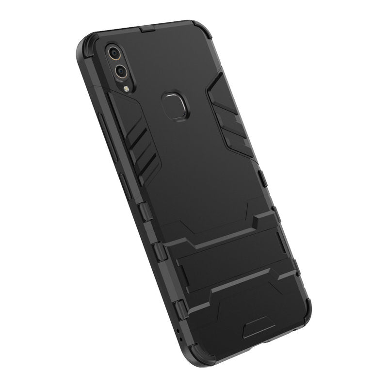 Vivo V9 Shockproof Hybird Kickstand Back Case Cover - Black