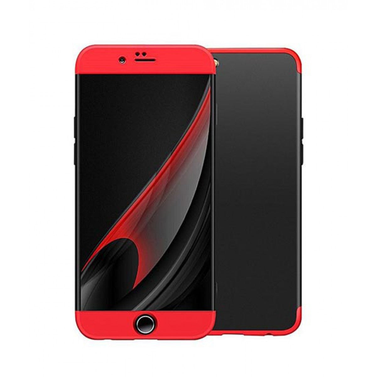 Apple iPhone 7 Shockproof 3 in 1 Full Body 360 Protection Case Cover - Black & Red