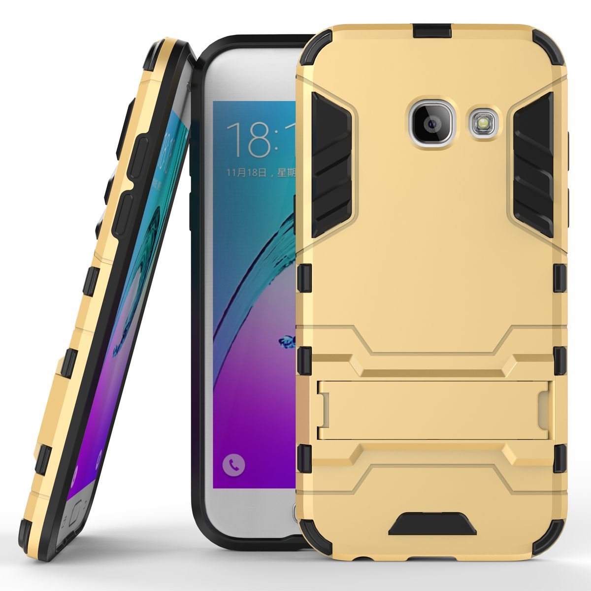 Samsung Galaxy A3 2017 Case Hard Armor Kickstand Protective Phone Cover