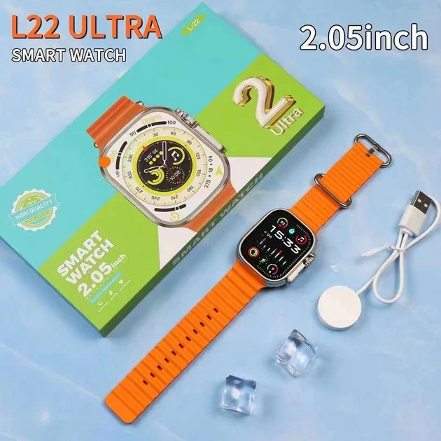 L22 Ultra 2 Smart Watch 49mm 2.05 inch display with Wireless Charger