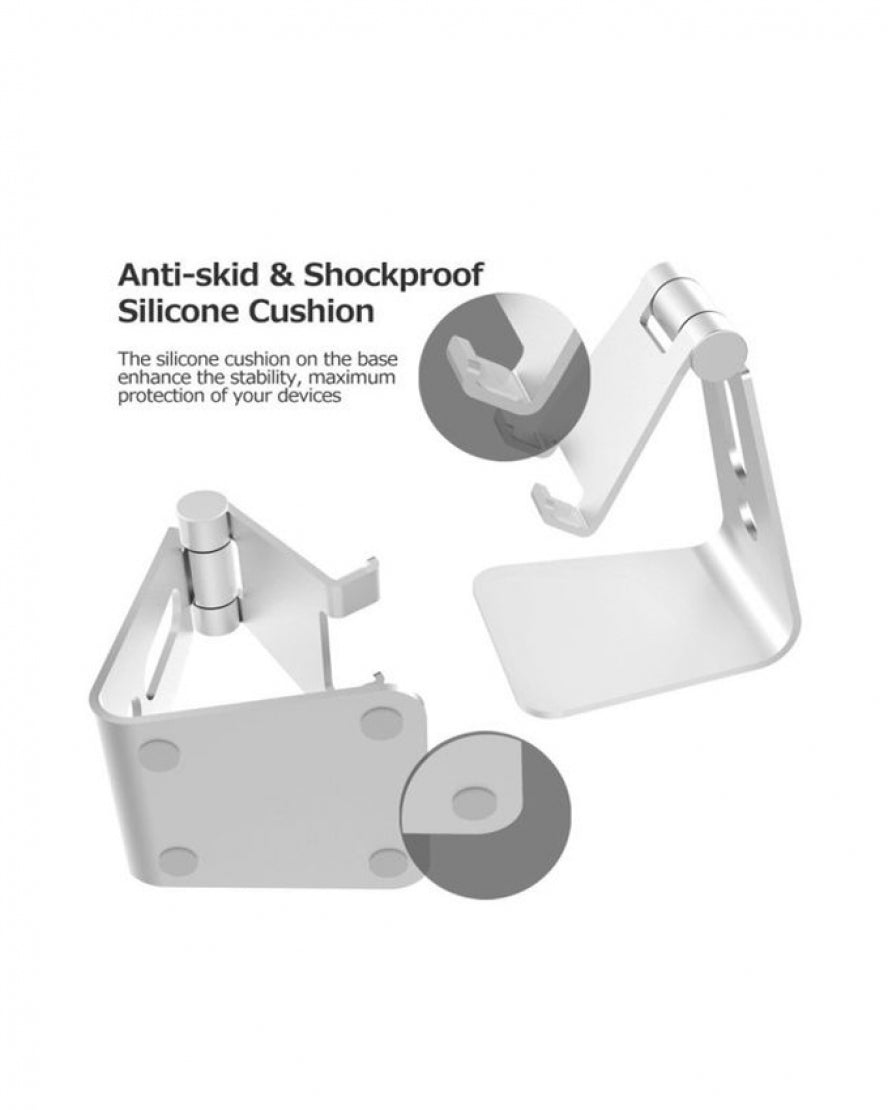 Aluminum Multi-Angle Universal Mobile And Tablet Holder - Silver