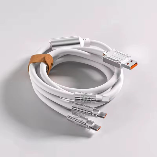 120W Super Fast Charge 3 in 1 Soft LED Indicator Charging Cable