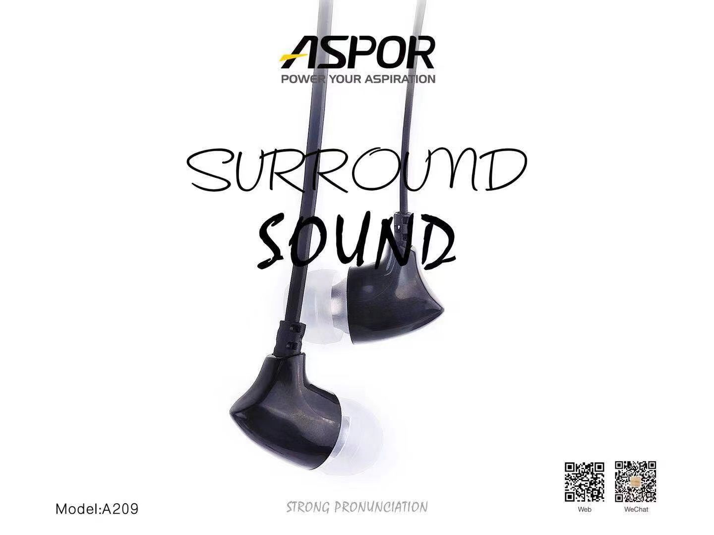 Aspor A209 Wired Stereo Comfortable Earphone