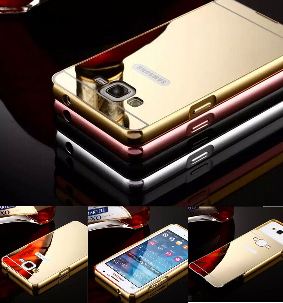 Aluminum Metal Mirror Case + Back Cover For Samsung Galaxy Grand Prime