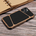  Wooden Carbon Fiber Soft Rubber Case Cover for iPhone 11 Pro Max / iPhone 11 Pro / iPhone 11