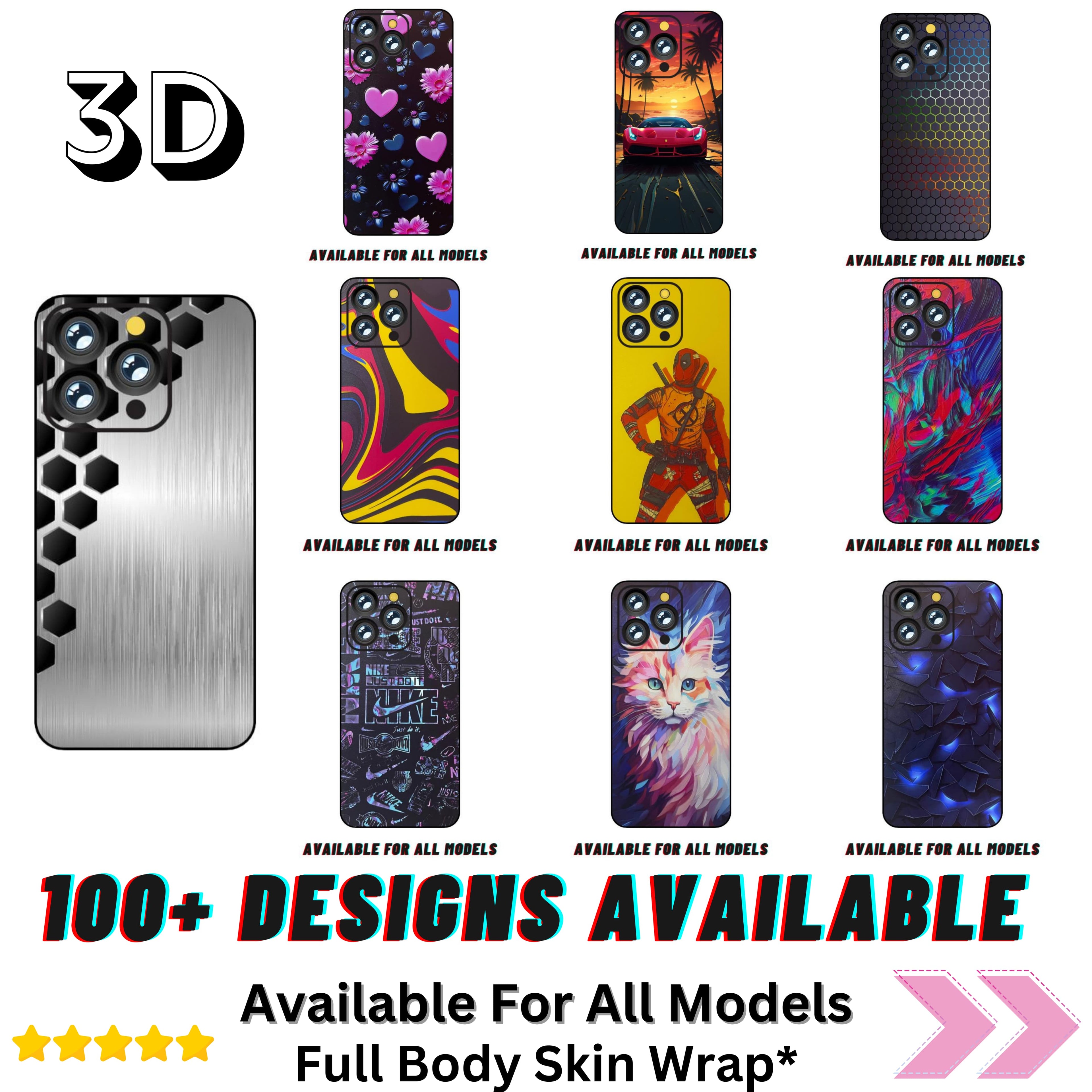 Premium Quality 3D Full Body Skin Wrap for All Models