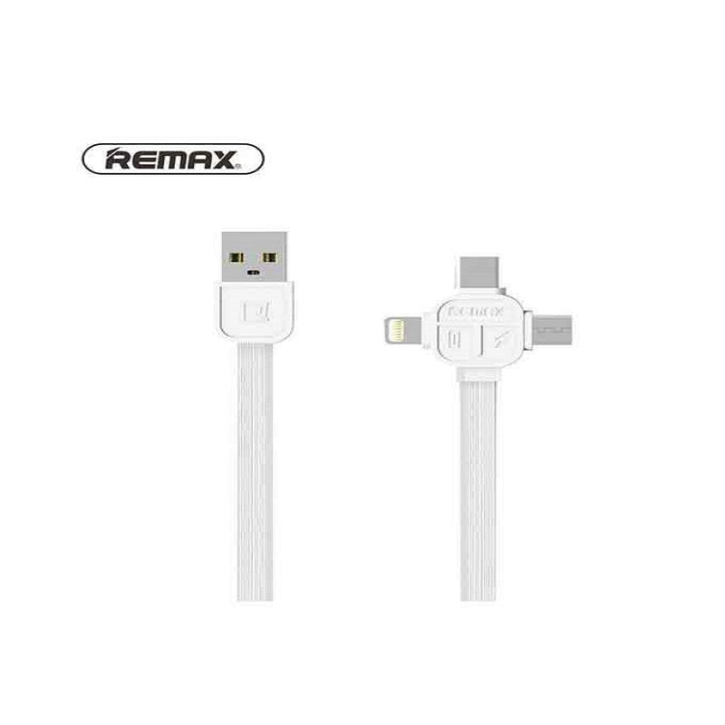 Remax Lesu 3in1 Charging & Data Cable For iPhone,Type-C Android RC-066th - White