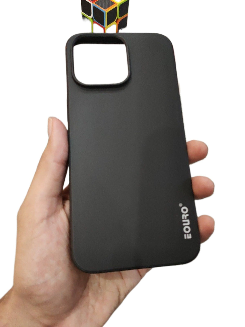EOURO iPhone 15 Pro Max Matte Black Camera Protection Silicone Case