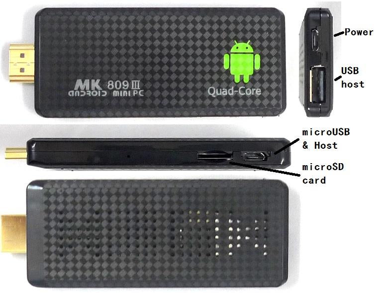 Android HDMI Dongle Quad Core TV Stick 2GB+8GB MK809III