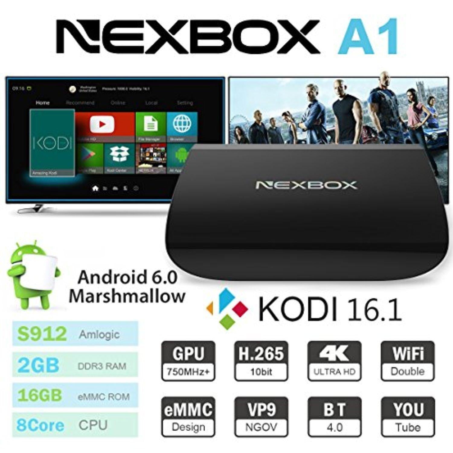 Android Smart TV Box NexBox A1 Octa-core 2GB+16GB Android 6.0