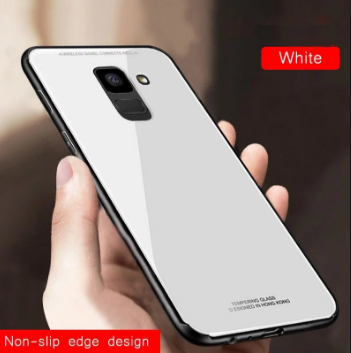 Samsung Galaxy J6 2018 Soft Bumper Tempered Glass Back Cover
