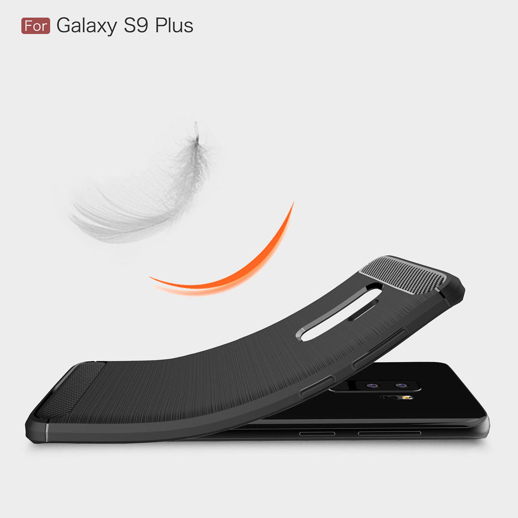 Samsung Galaxy S9 Plus Shockproof Carbon Fiber Rubber Case Cover