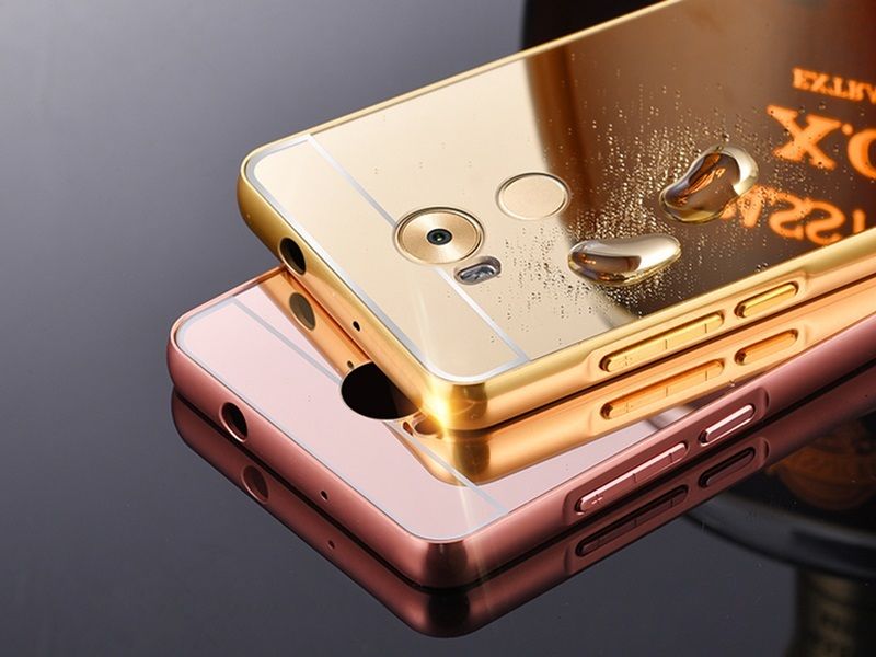 Aluminum Metal Bumper Mirror Back Skin Case Cover For Huawei Mate 8