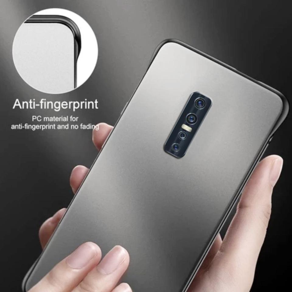 Vivo V17 Pro Cover Luxury Transparent Frameless Matt Back Cover with Finger Ring