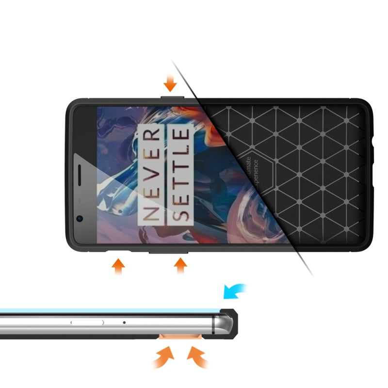 One Plus 5 Carbon Fiber Texture Slim Soft TPU Back Cover Case