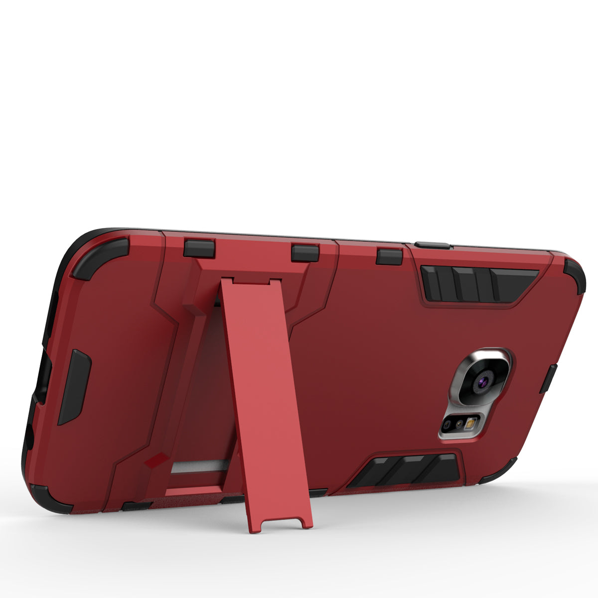 Samsung Galaxy S7 Edge Shockproof Hybrid Kickstand Back Case Cover - Black