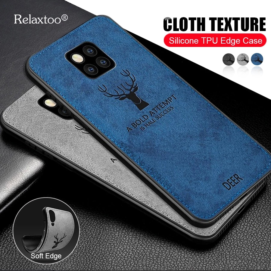 Huawei Mate 20 Pro Cover Premium Quality Soft Fabric Clothe Texture Cover
