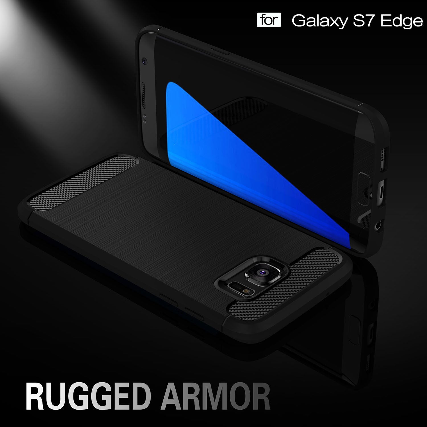 Shockproof Carbon Fiber Brushed Rubber TPU Case Cover for Samsung Galaxy S7 Edge